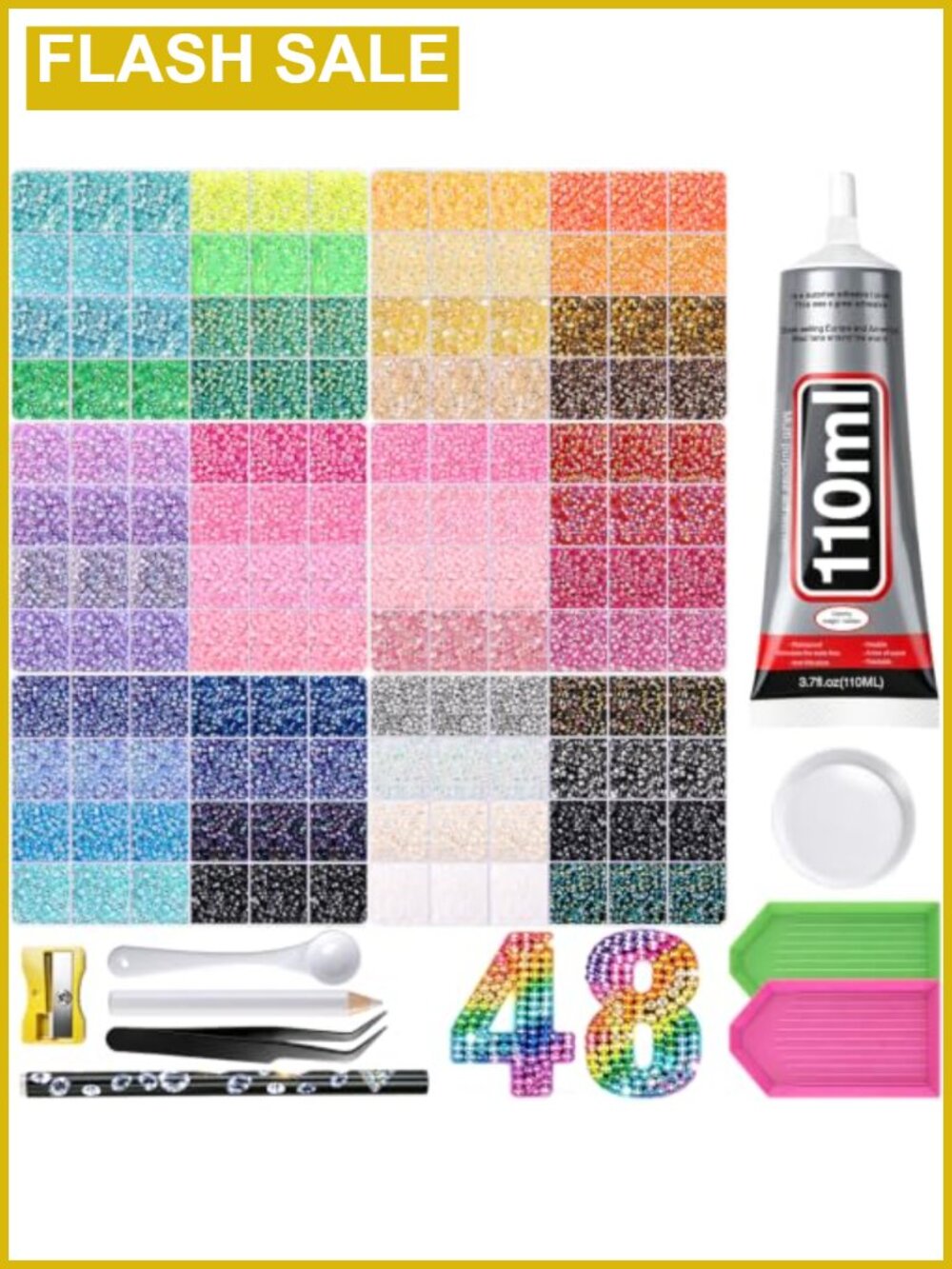 Resin Rhinestones Bedazzling Kit 100800 Pcs Jewelry Glue Tools